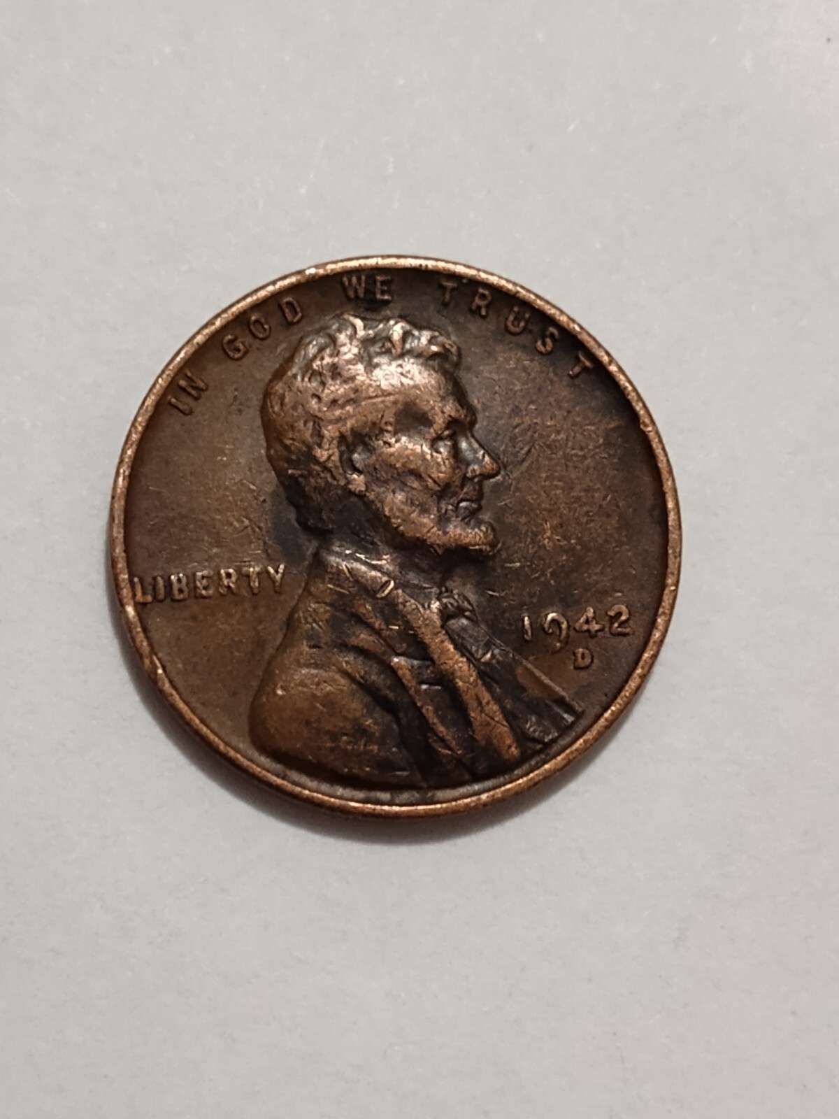 1942 d lincoln wheat cent penny
