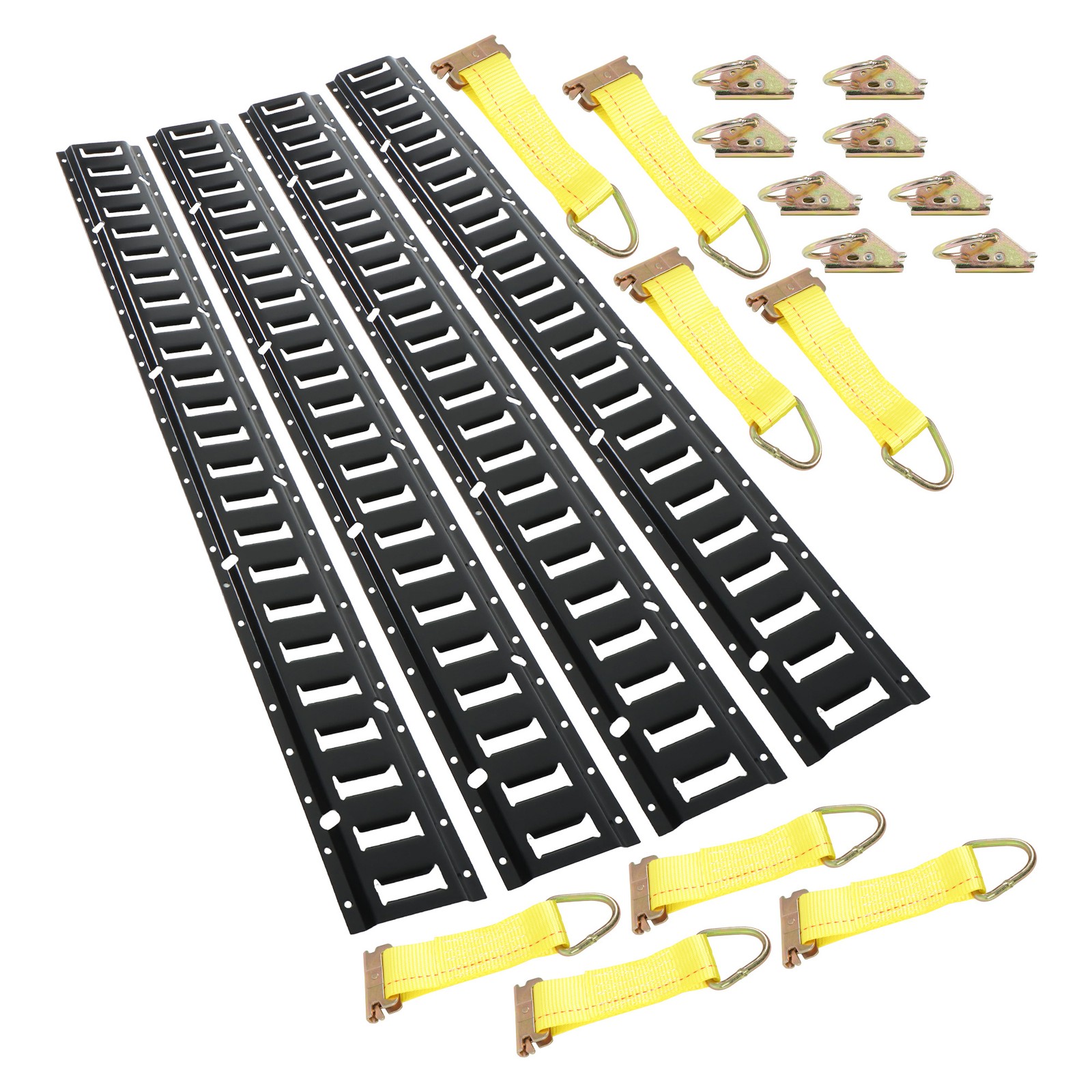 Labwork E Track Tie Down Rail Kit  8×4' E Track Rails End Caps ETrack Straps