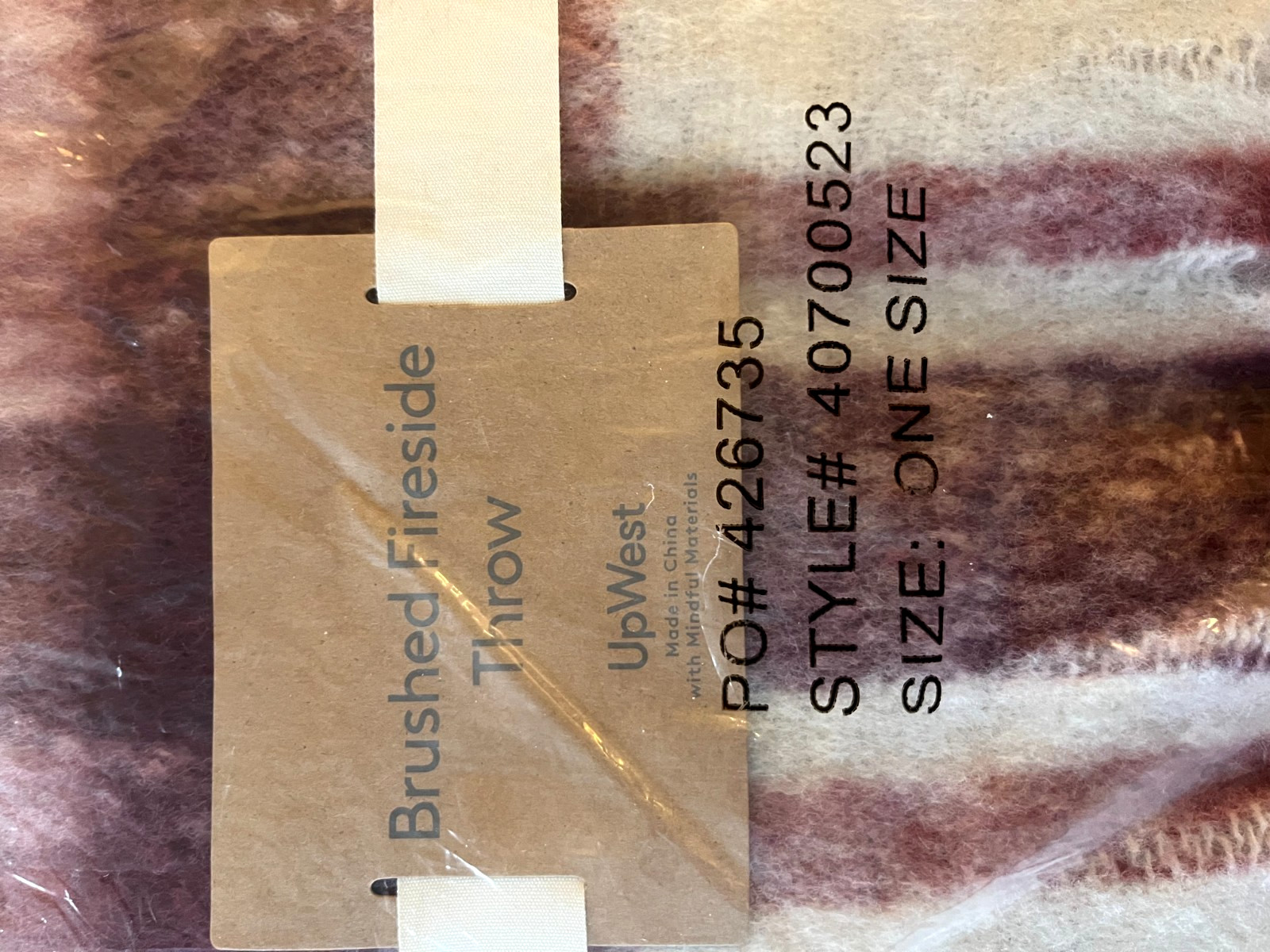 Fireside Brushed Flannel Throw Blanket One Size