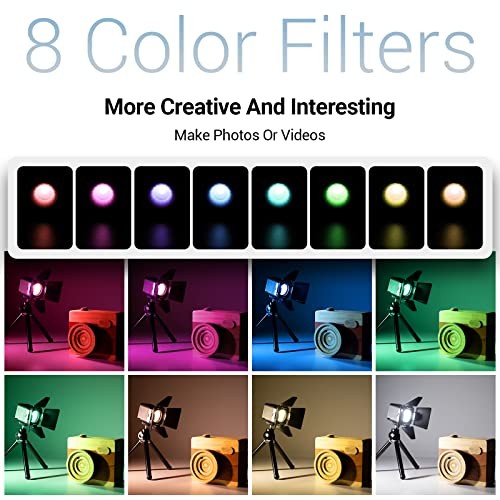 RM01 Mini LED Video Light Waterproof Portable Lighting Kit with 8 Color 1 Pack