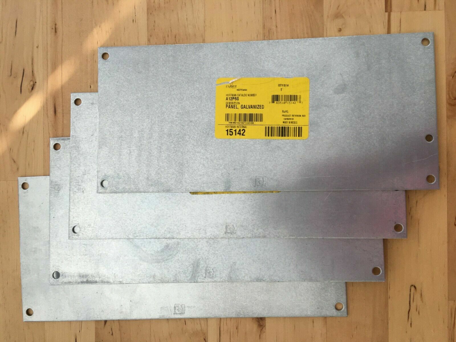 Lot of 4 Hoffman A12P6G Internal Panel; 10.75X4.88; fits 16X6; Steel 15142 NVENT