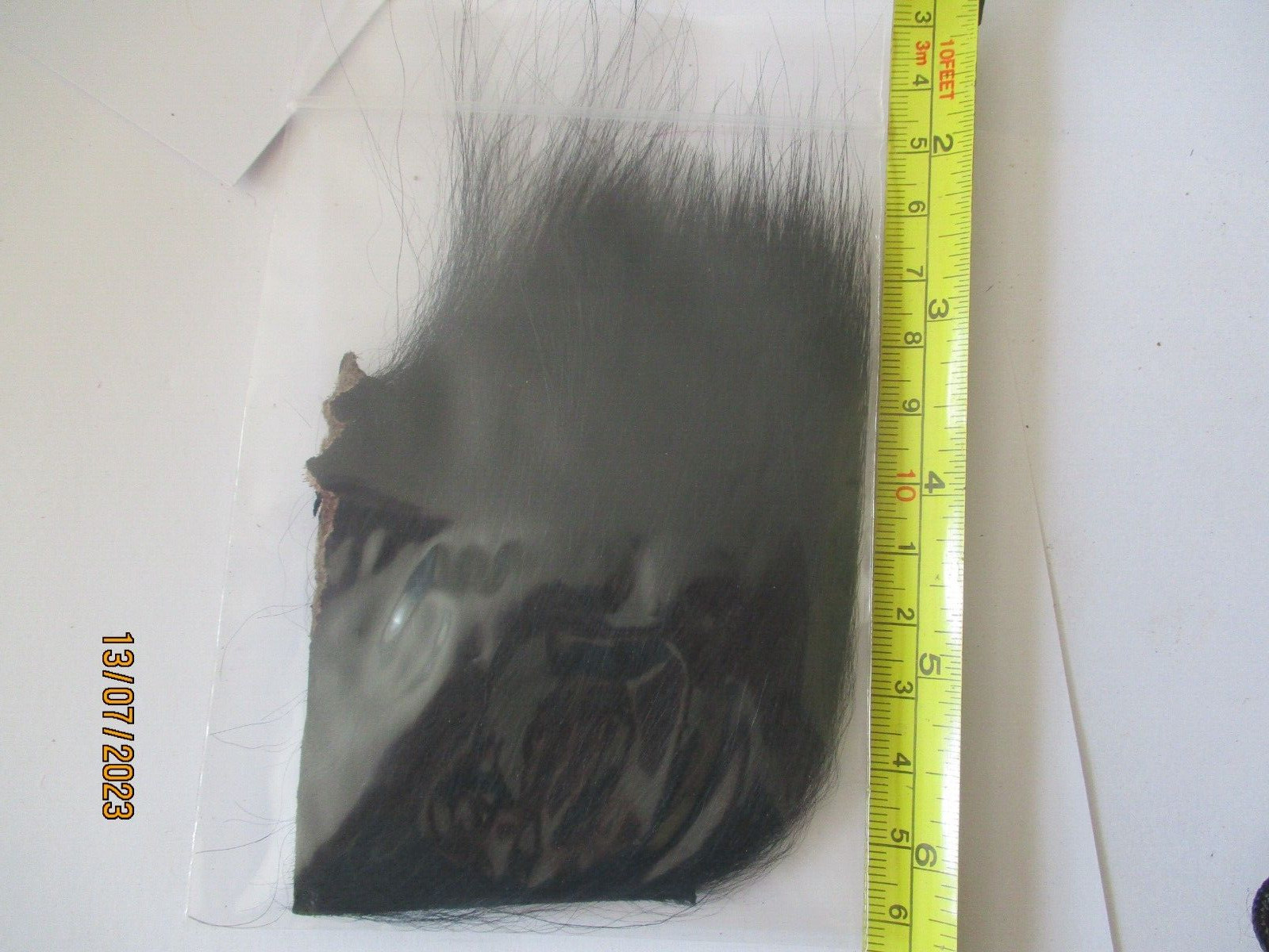 Arctic runner fur patch black real icelandic pony hair fly tying materials
