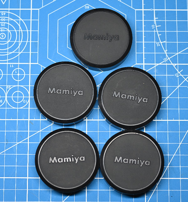 Original NEW Lot of 5 Mamiya Plastic Slip on Lens Caps 51mm