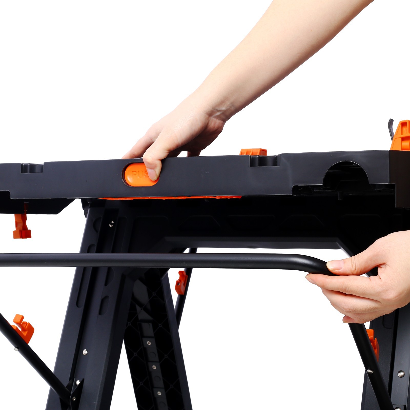 Portable Folding Work Table Sawhorse Workbench 2-in-1 Large Load Capacity