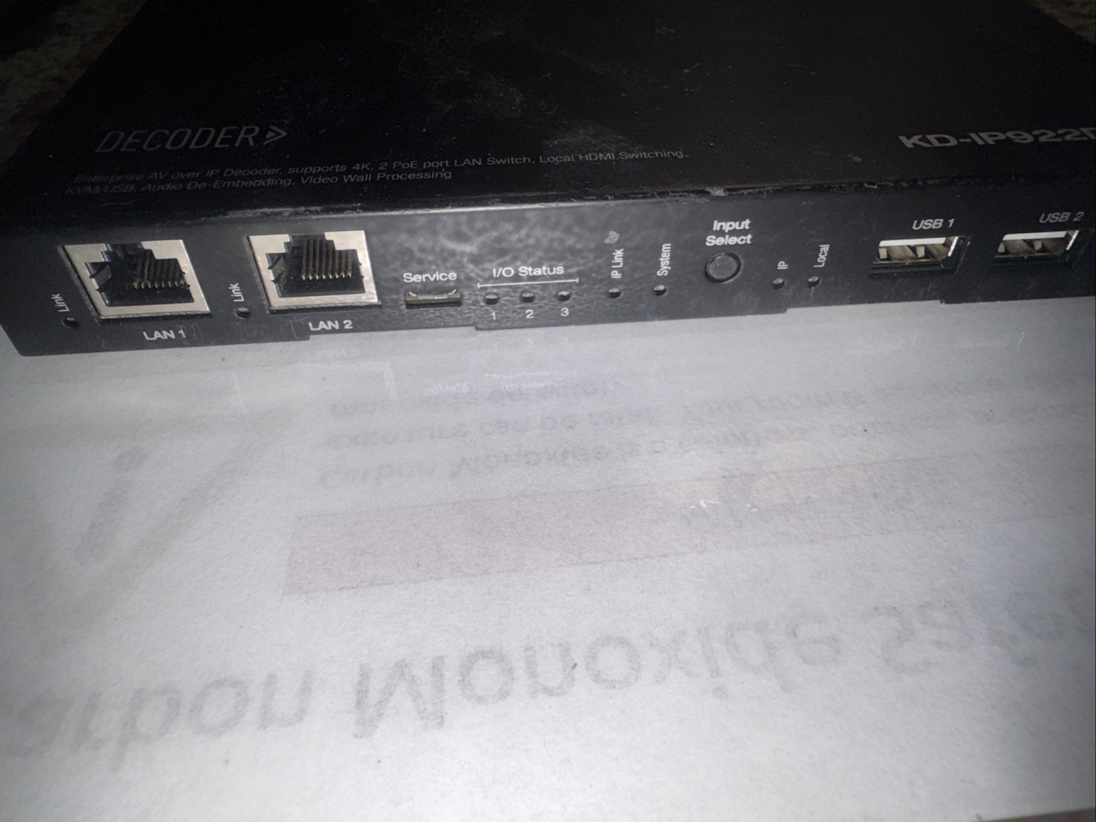 KD-IP922DEC-II 4K AV over IP System Decoder with PoE/Open API Control Ports