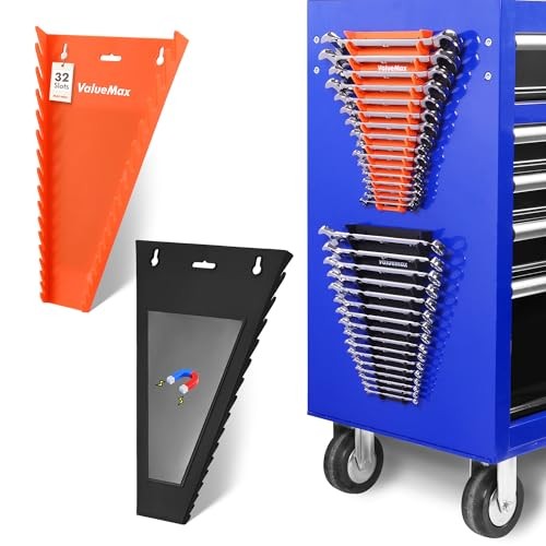 2-Pack Wrench Organizer, 32-Slot | Strong Magnetic Backing, Fits SAE 1/4" 2PC