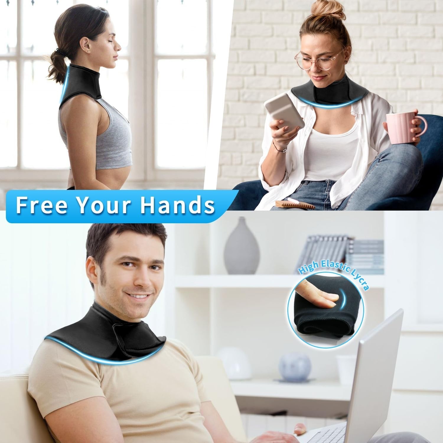 Neck Ice Pack Wrap, Reusable Gel Ice for Neck Shoulders, Cold Compress pack 1