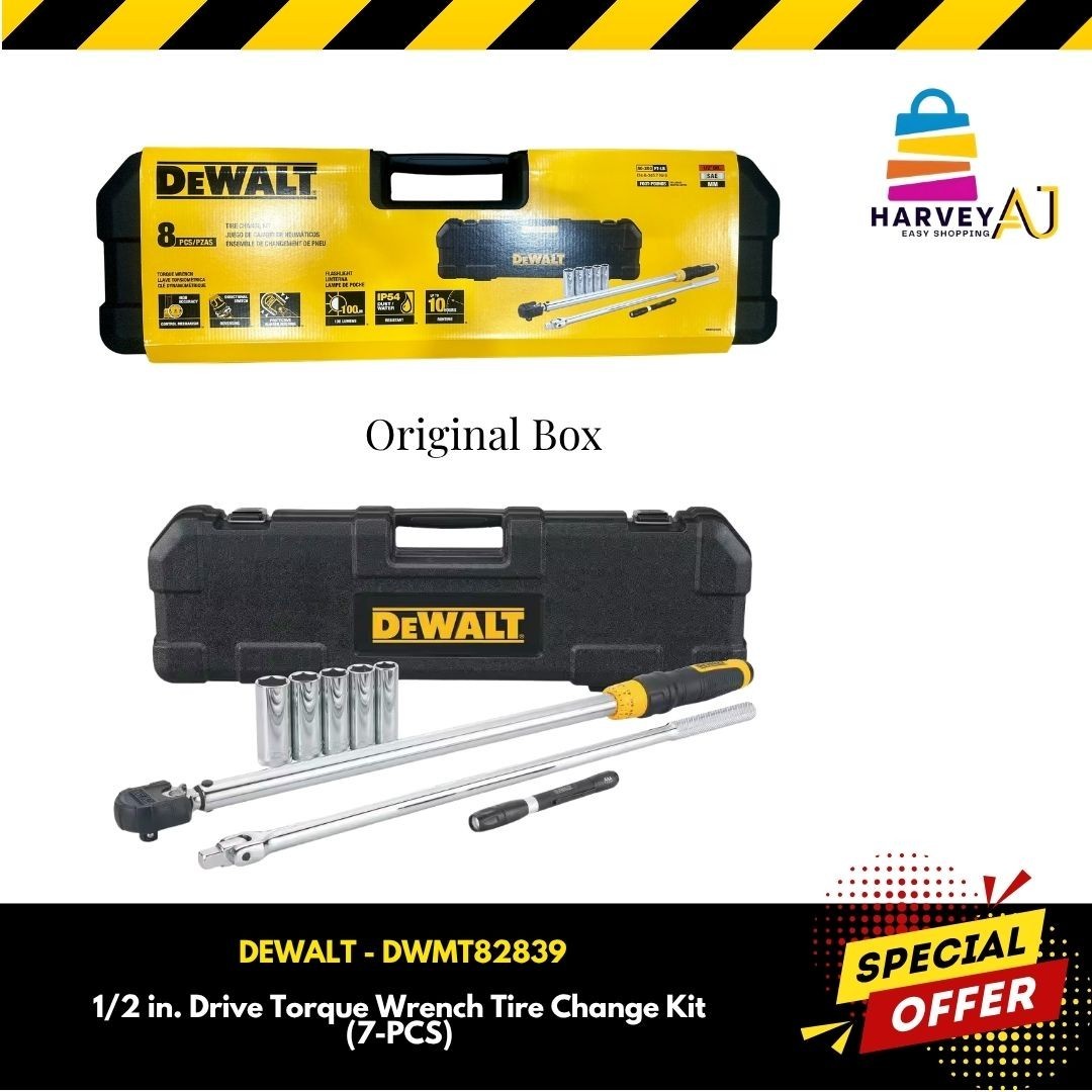 DEWALT 1/2 in. Drive Torque Wrench Tire Change Kit (7-Piece)