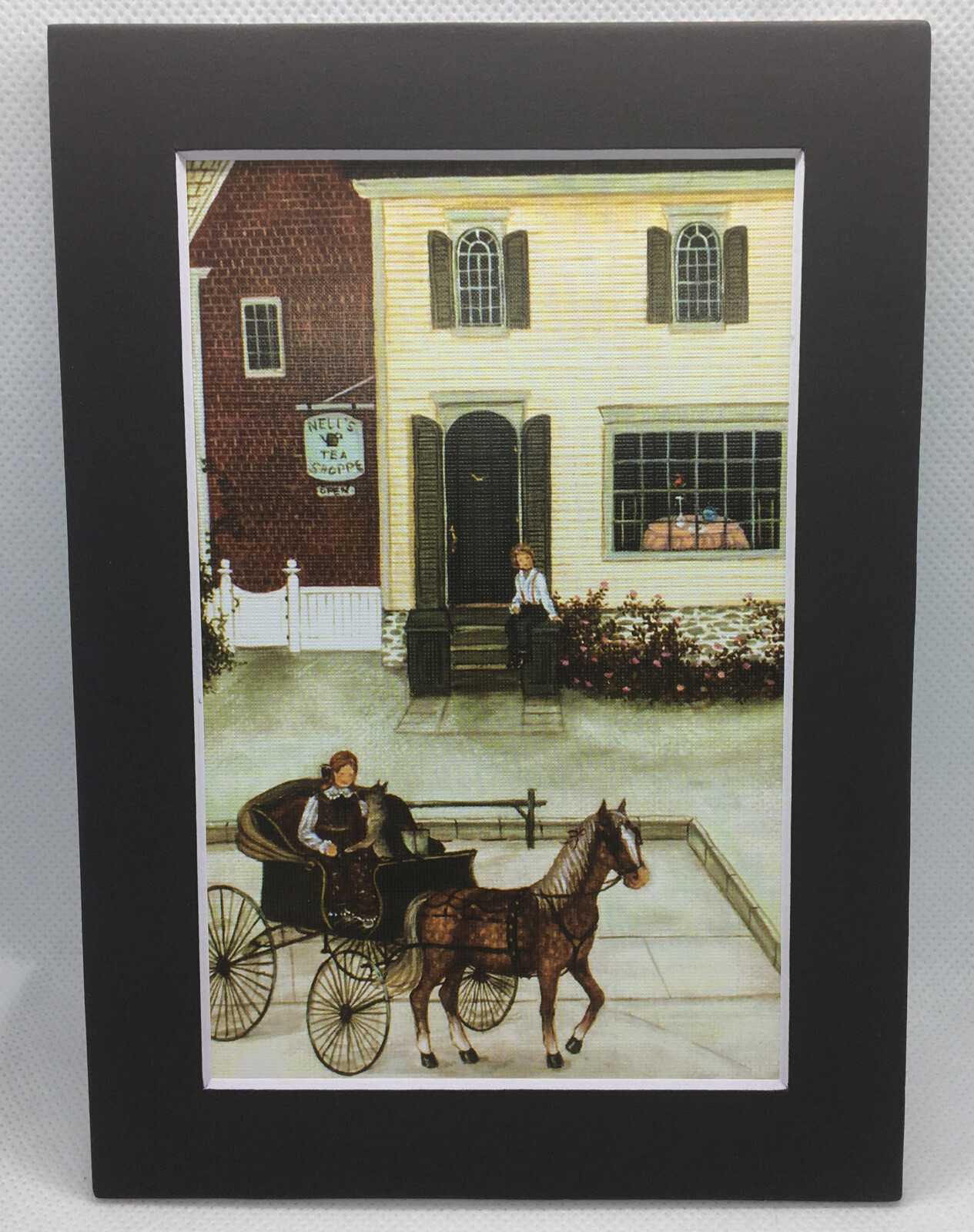 New Handmade 5x7 (Matted ) Old Fashioned Cottage Farm Floral Scene Free Ship 130
