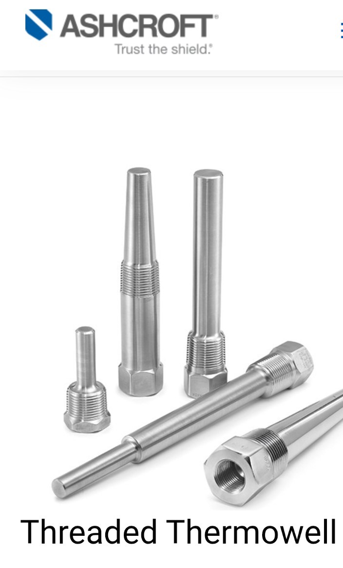 NEW Ashcroft 316/316L Screw In Thermowell HT-573667 EMP-333 1/2" To 3/4"