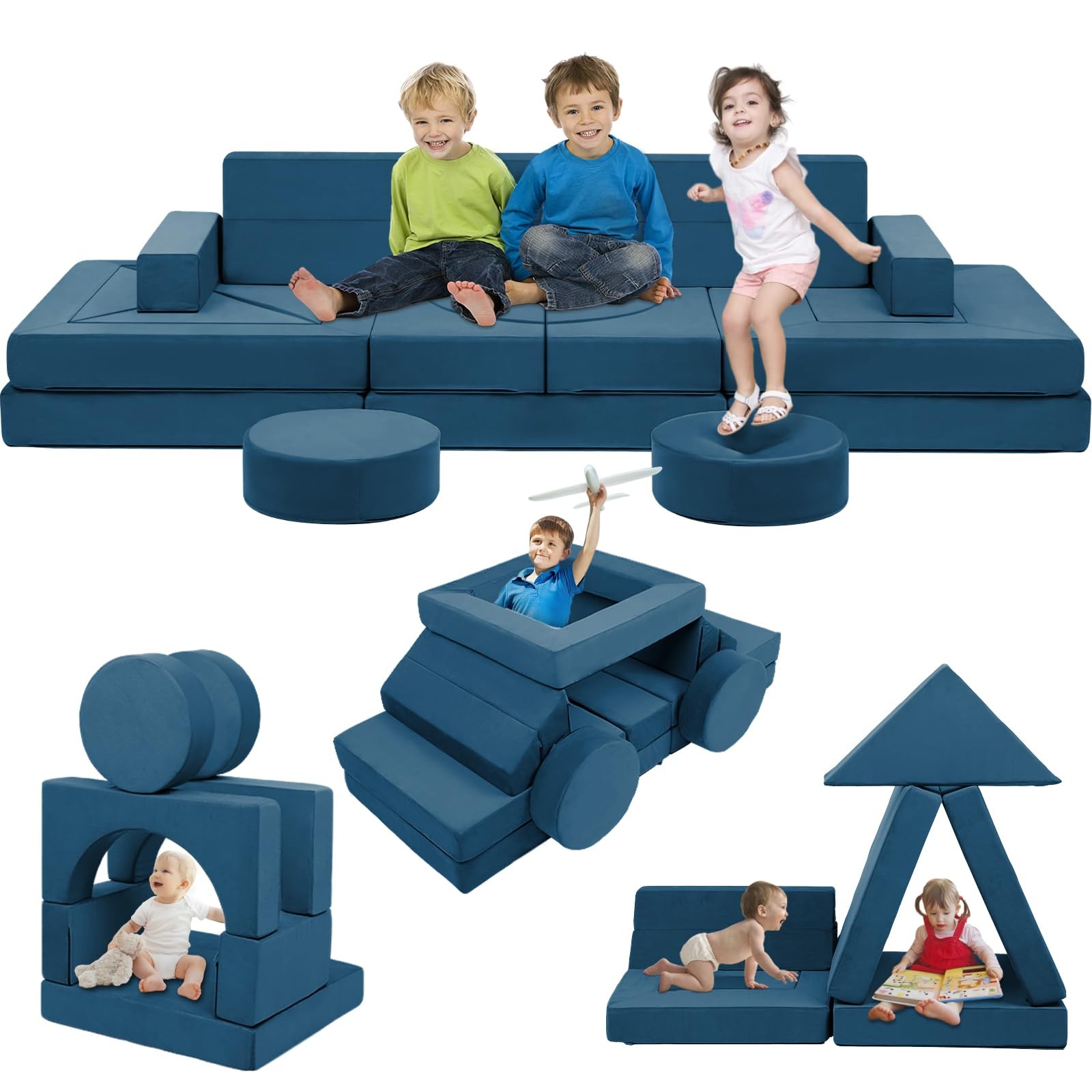 22Pcs Modular Play Couch - Couch for Playroom Bedroom Living Rooms Sofa for I...