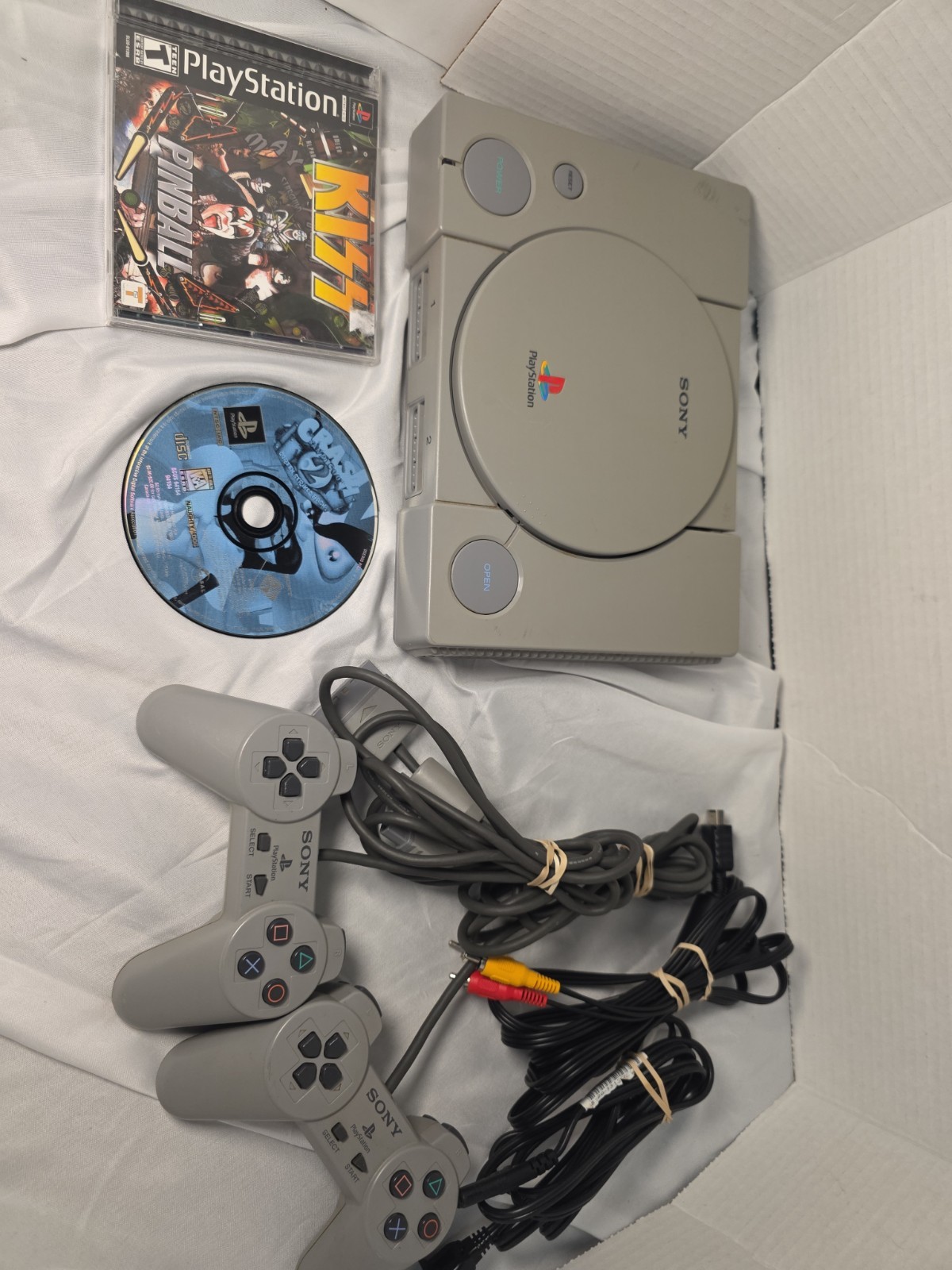 Sony PlayStation 1 PS1 Console SCPH-5501 Tested Working 2 OEM Controllers Bundle