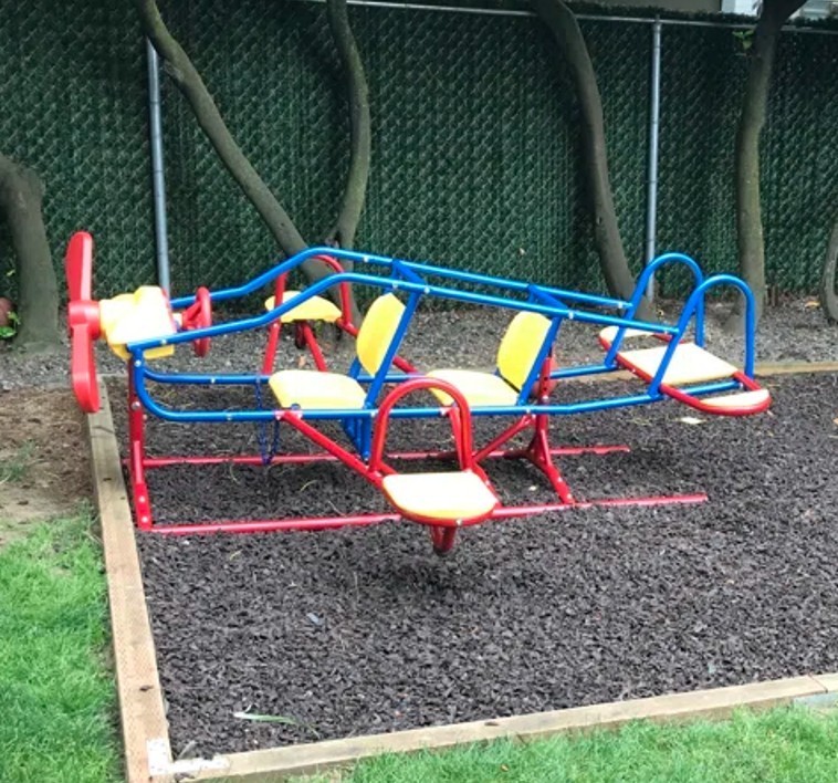 Large Playground Airplane Teeter Totter Kids Outdoor Backyard See Saw for 7 Kids