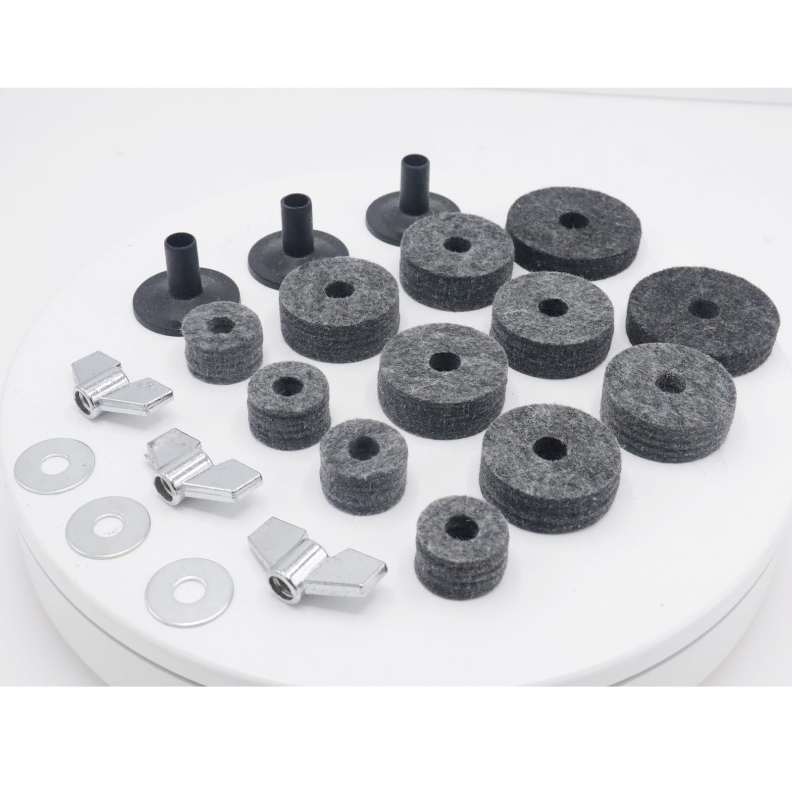 21 PCS Black Drum Cymbal Stand Replacement Accessories Felts Sleeves Washers