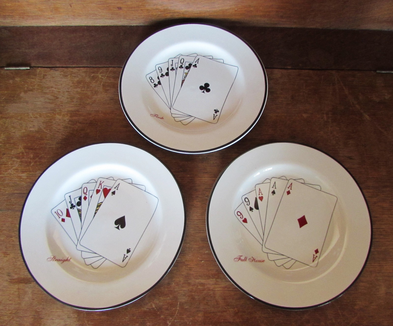 Casino Royale Poker Card Plates #5367 Snacks Dessert American Atelier 8”