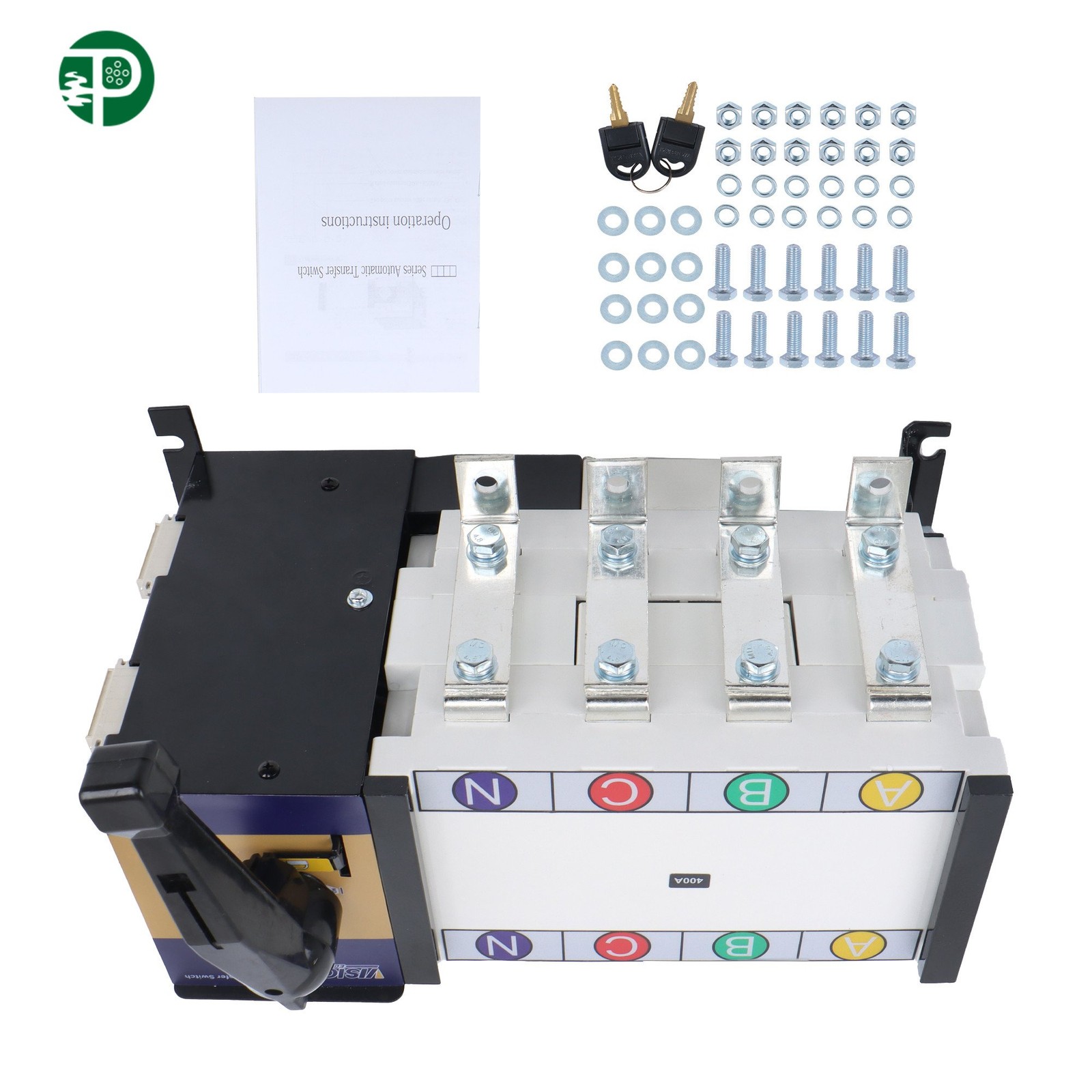 1Pack Industrial Automatic Transfer Switch 400A 4P 110/220V Grid To AC Generator