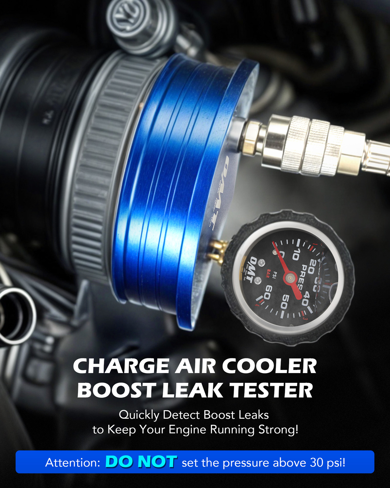 OMT 4" 3.5" 3" Steps Charge Air Cooler CAC Boost Leak Tester for Class 7 8 Truck
