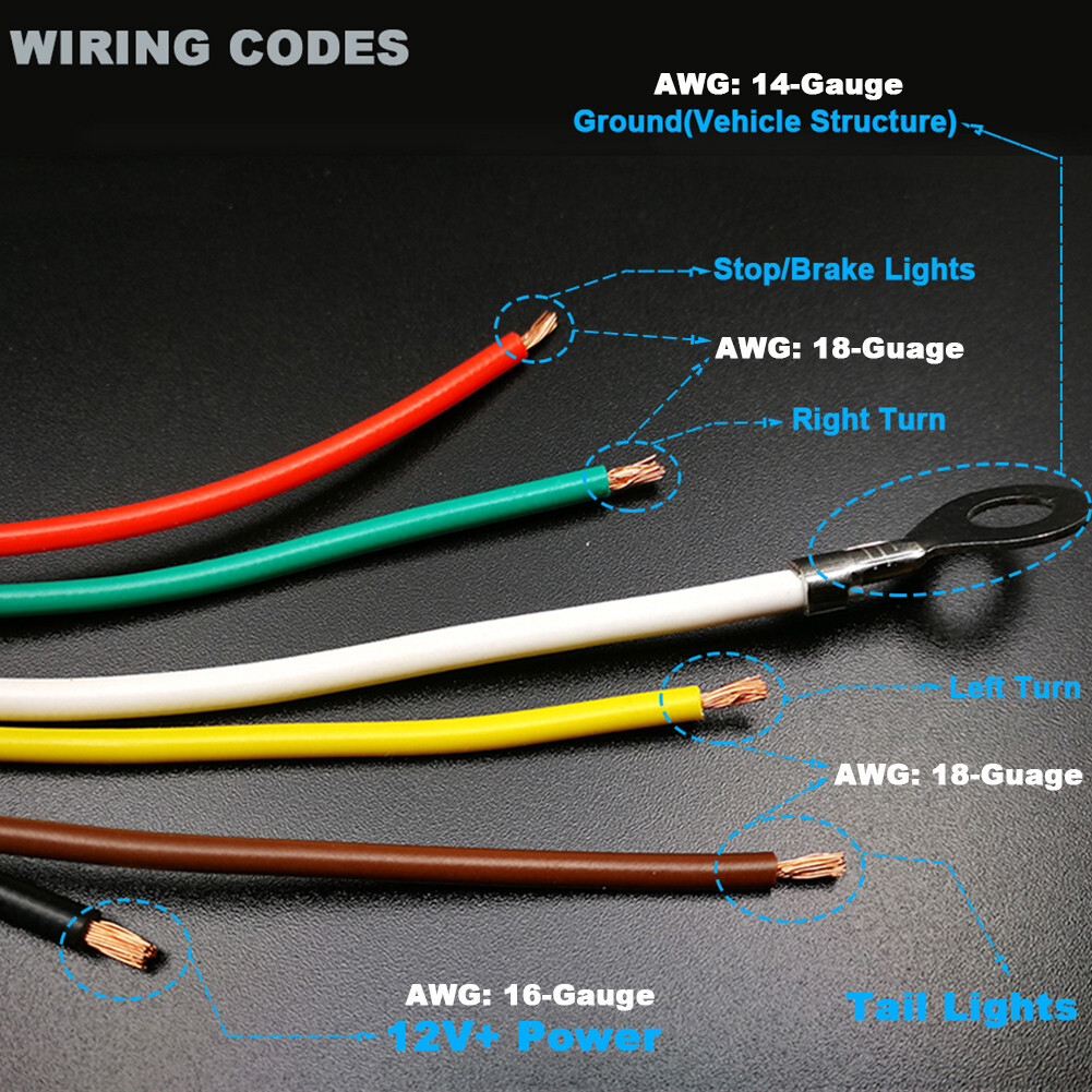 Powered 3 to 2 Wire Trailer Tail Light Converter with 4-Way Flat Wire Connector