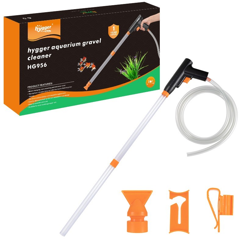 hygger Manuel Aquarium Cleaner Kit Vacuum Pump Gravel Water Cleaning Fish Tank