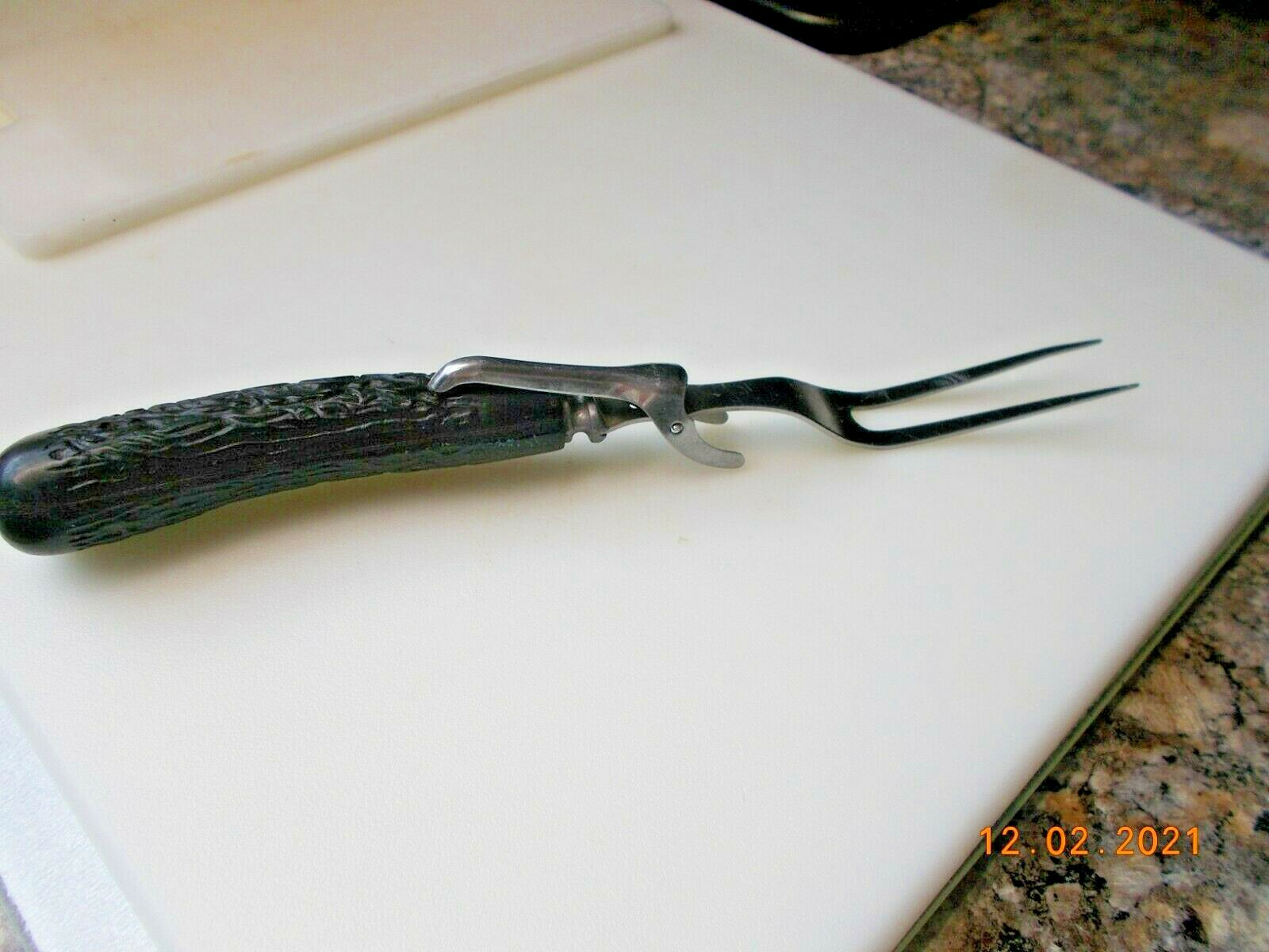 Unbranded 11" Meat Fork with Meat Holder / Stand