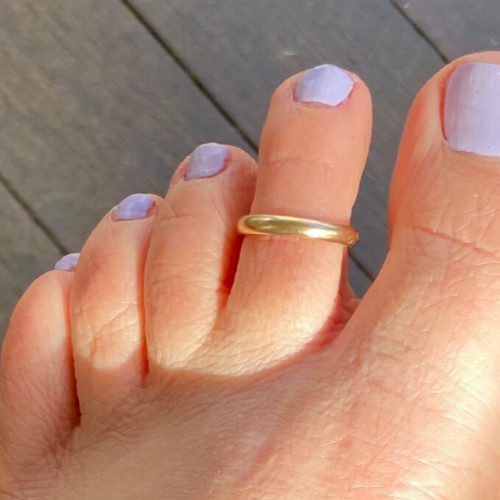 Casual Use Women's Solid Metal Adjustable Toe Ring Yellow Gold Plated Silver