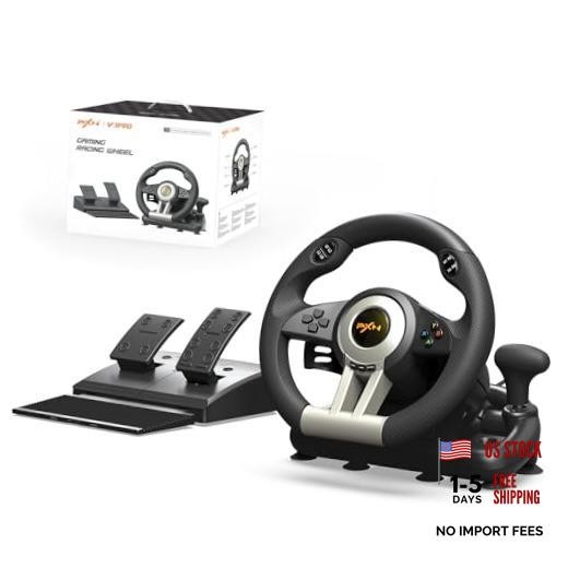 PC Racing Wheel, V3 PRO 180 Degree Universal Usb Car Sim Race Steering Black