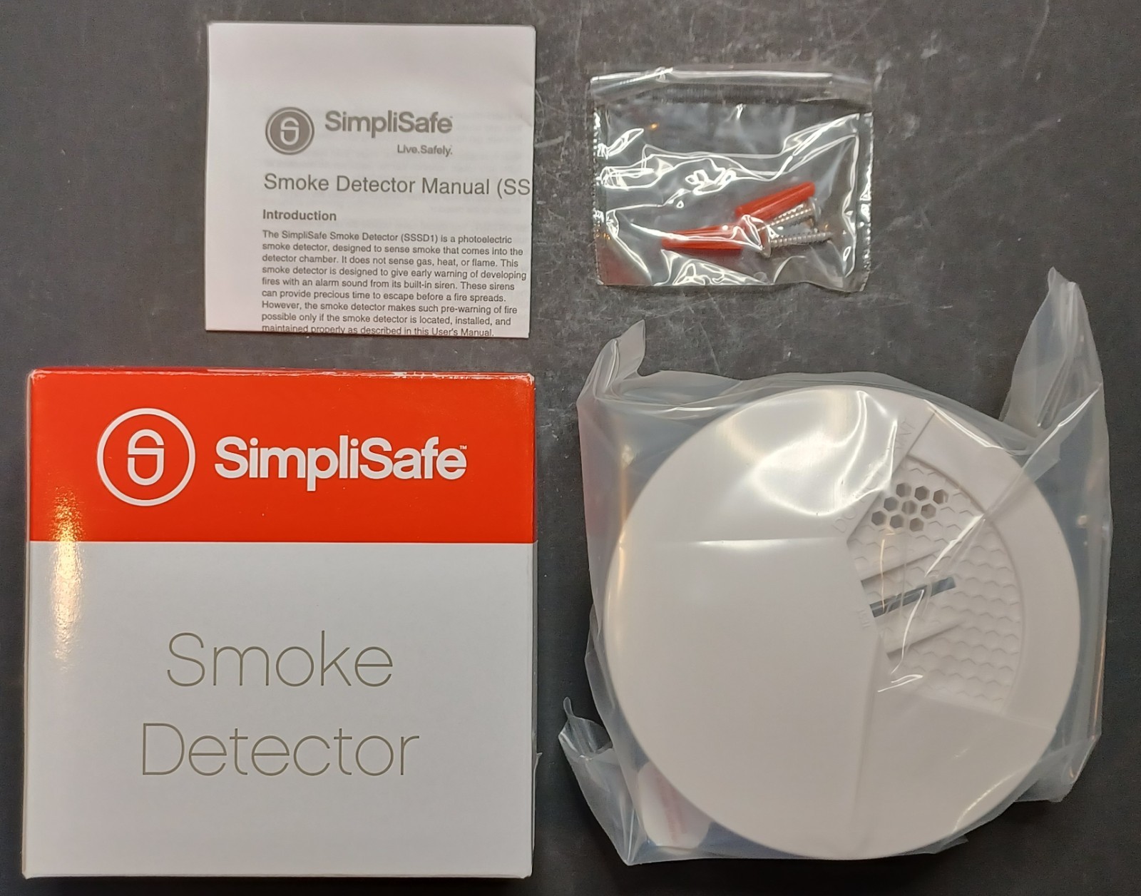 SimpliSafe SSSD1 Smoke Detector 1FA6K 1st Generation Complete