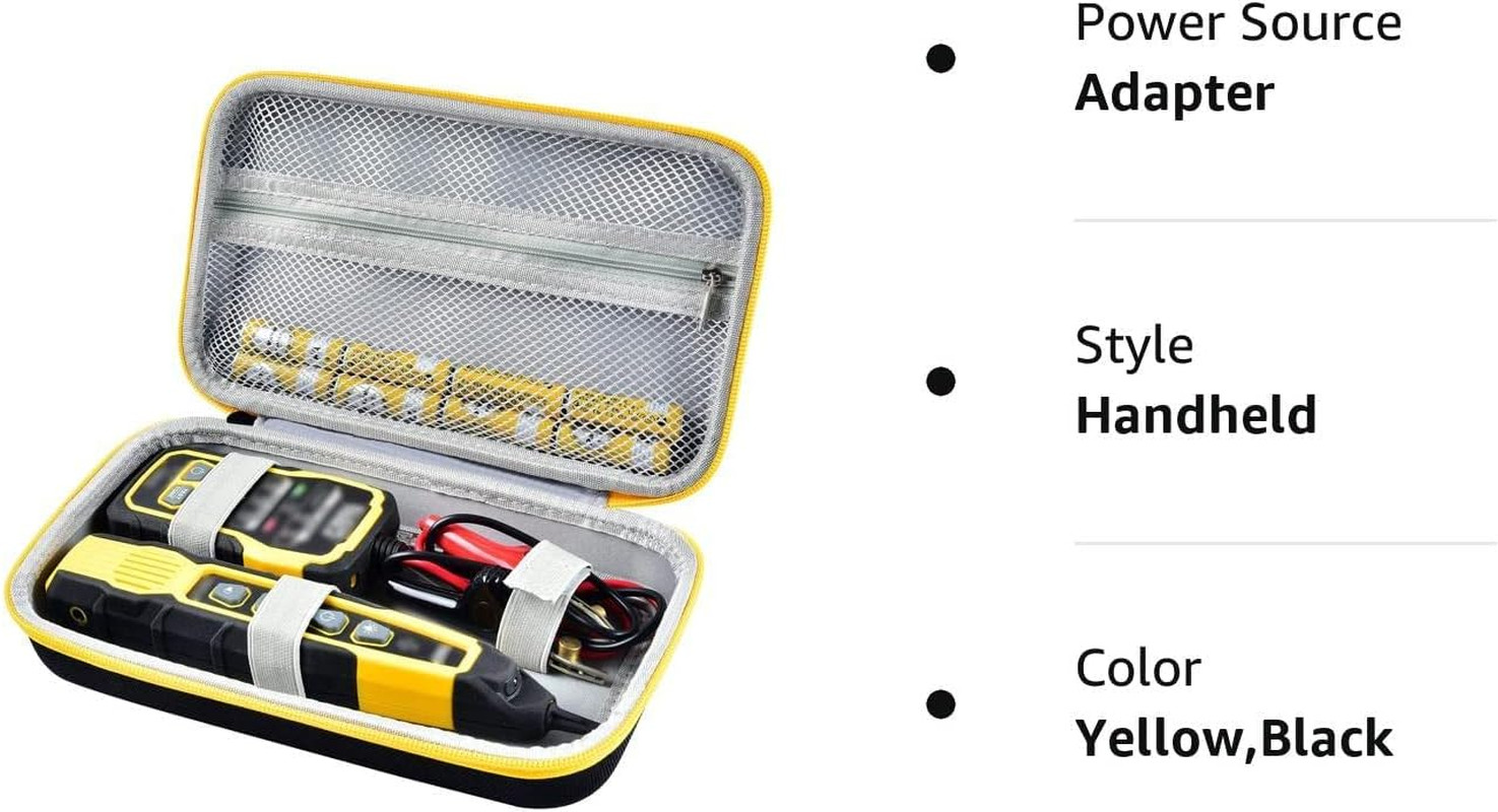 Wire Tracer Tone Generator & Probe Kit Case for Ethernet, Telephone, Video - Bla
