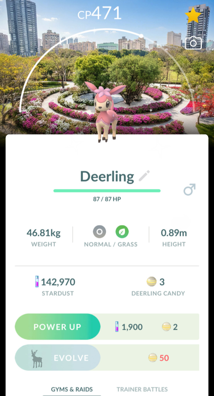 Shiny Deerling background Taipei Floral Picnic Taiwan - PTCs 0r TRADE