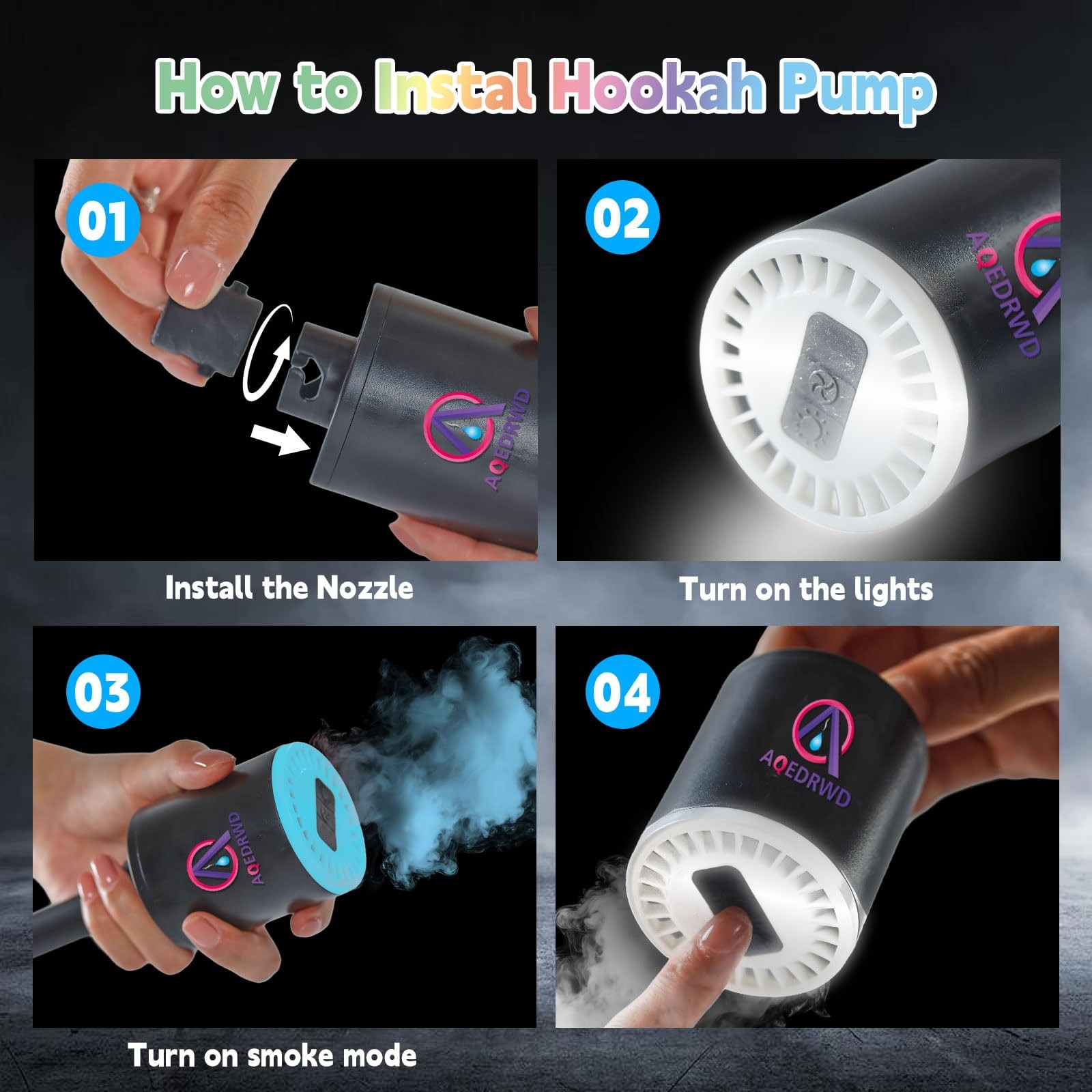 Hookah Pump Hookah Starter With rechargeable battery Universal electric hooka...