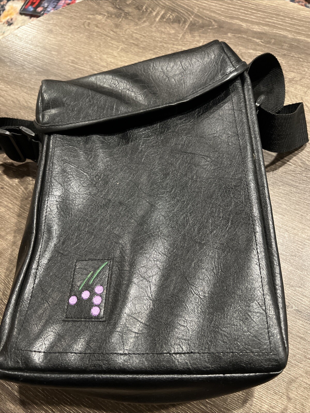 Connoisseur Wine Bag 3 Bottle Faux Leather Carrier Champagne Hard Case Black New