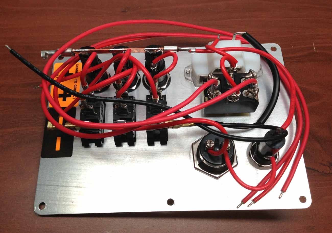 #Marine Boat Aluminum Switch Panel 3 Gang w/ Battery Tester & Horn Push Button