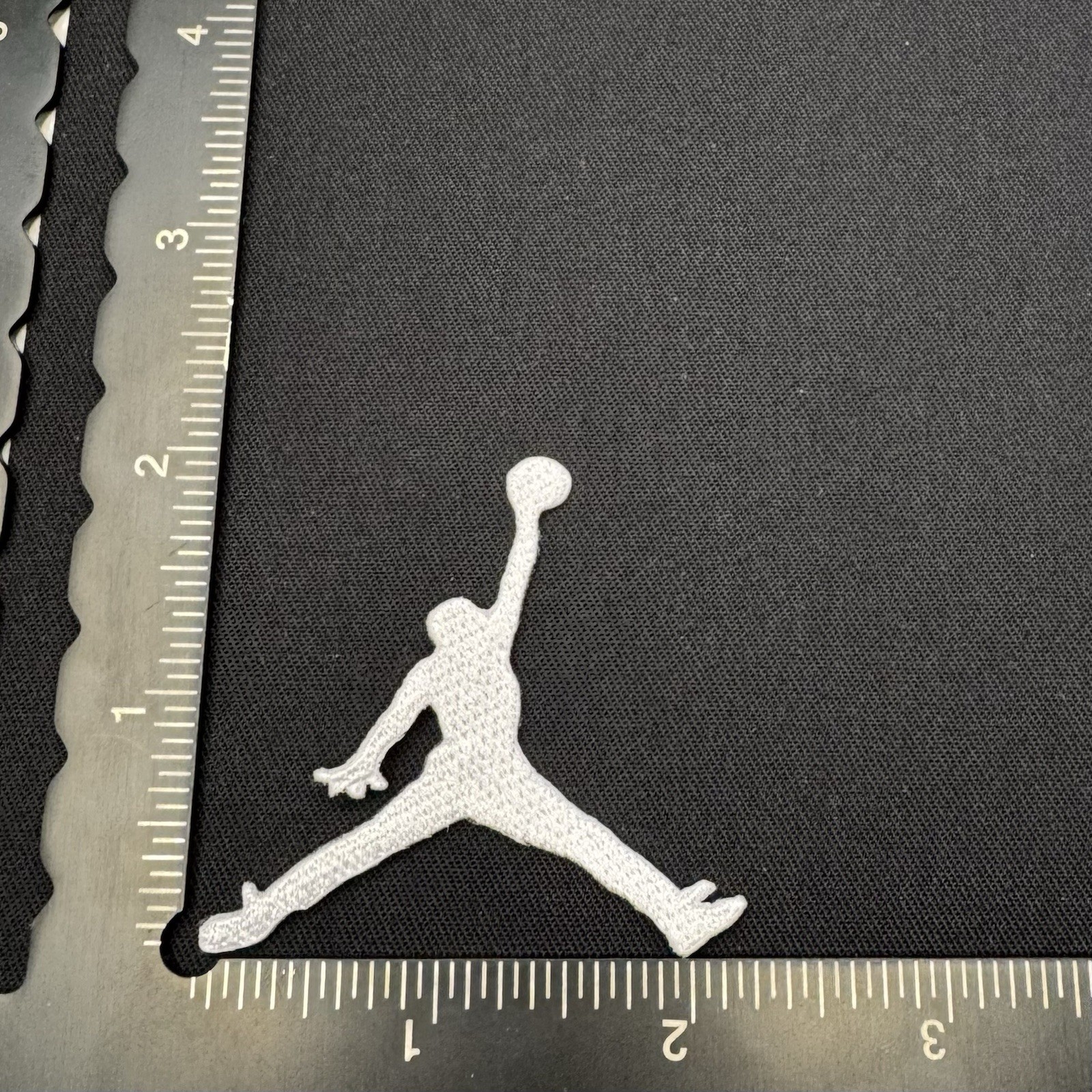 White - Air Jordan Jump Man 2 inch Sew/Iron On Embroidered Badge Jeans Bag, Hat