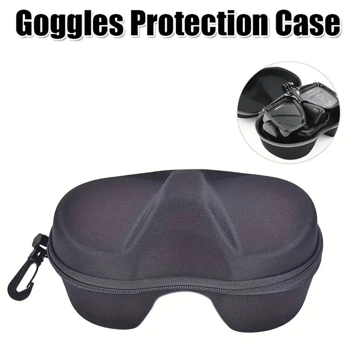 1Pcs Skiing Goggle Case, Portable for Gym Outdoor (Black)