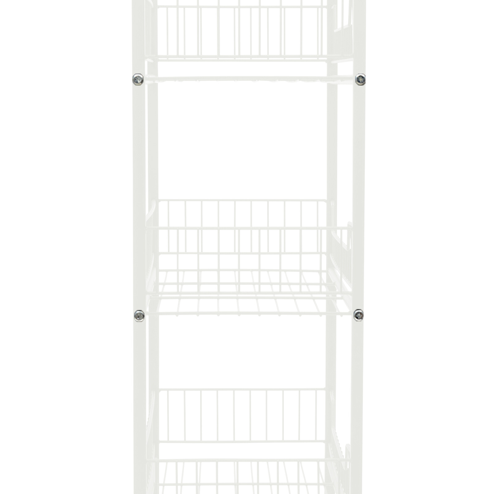 4-Tier Metal Snack Display Rack With Hooks & Wheels White