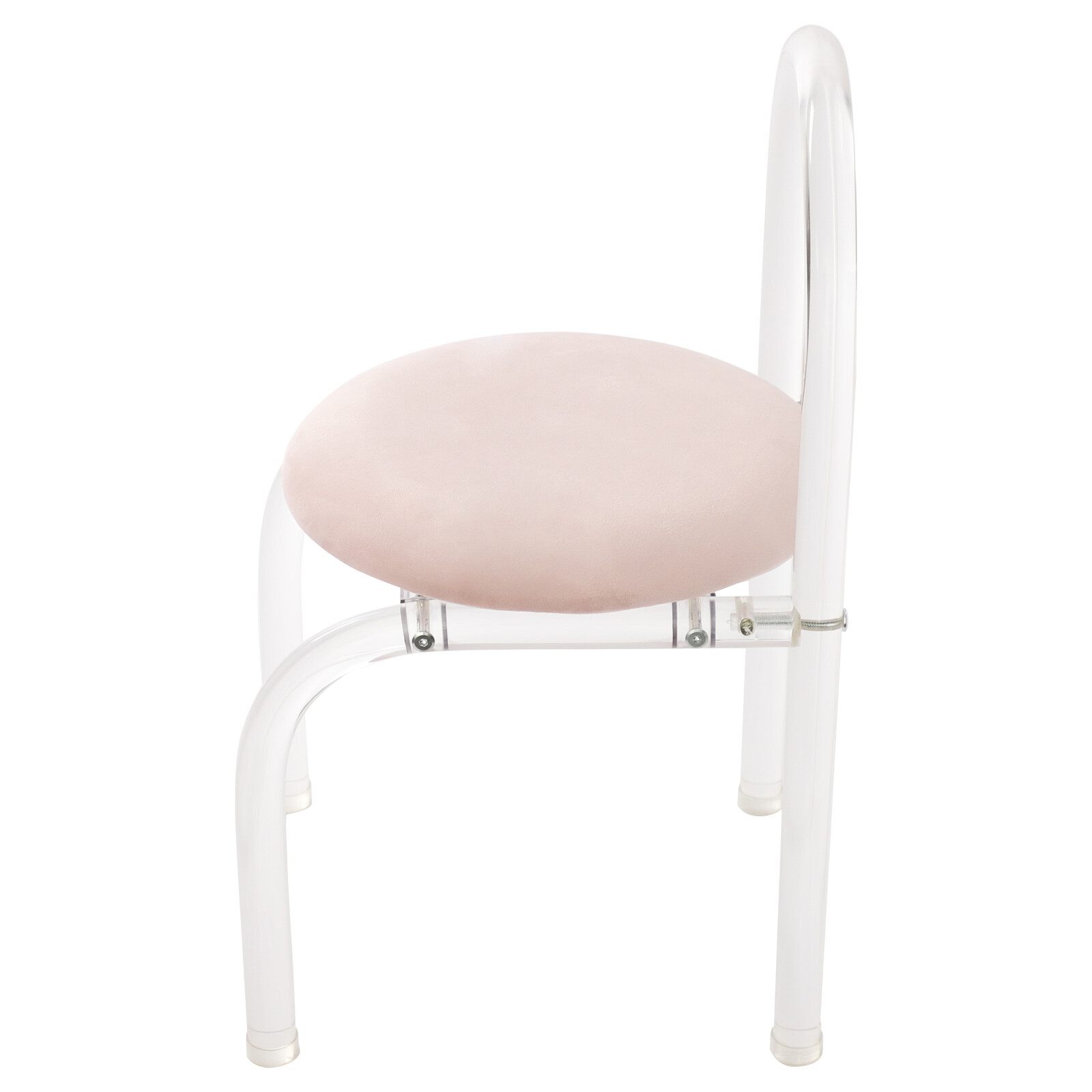Acrylic Clear Desk Chair Pink Velvet Modern Minimalist 165 lbs Assembly Required