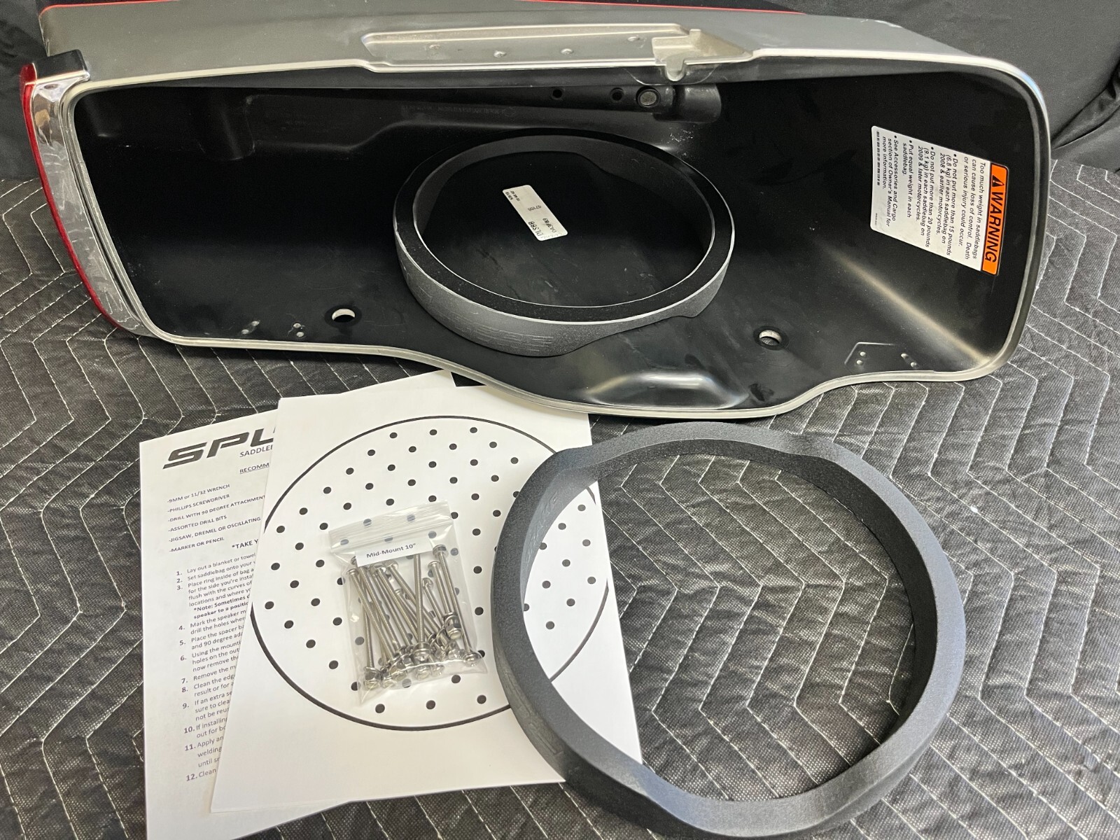 10" Harley Saddlebag MID-MOUNT Speaker Ring Adapters 2014-2023