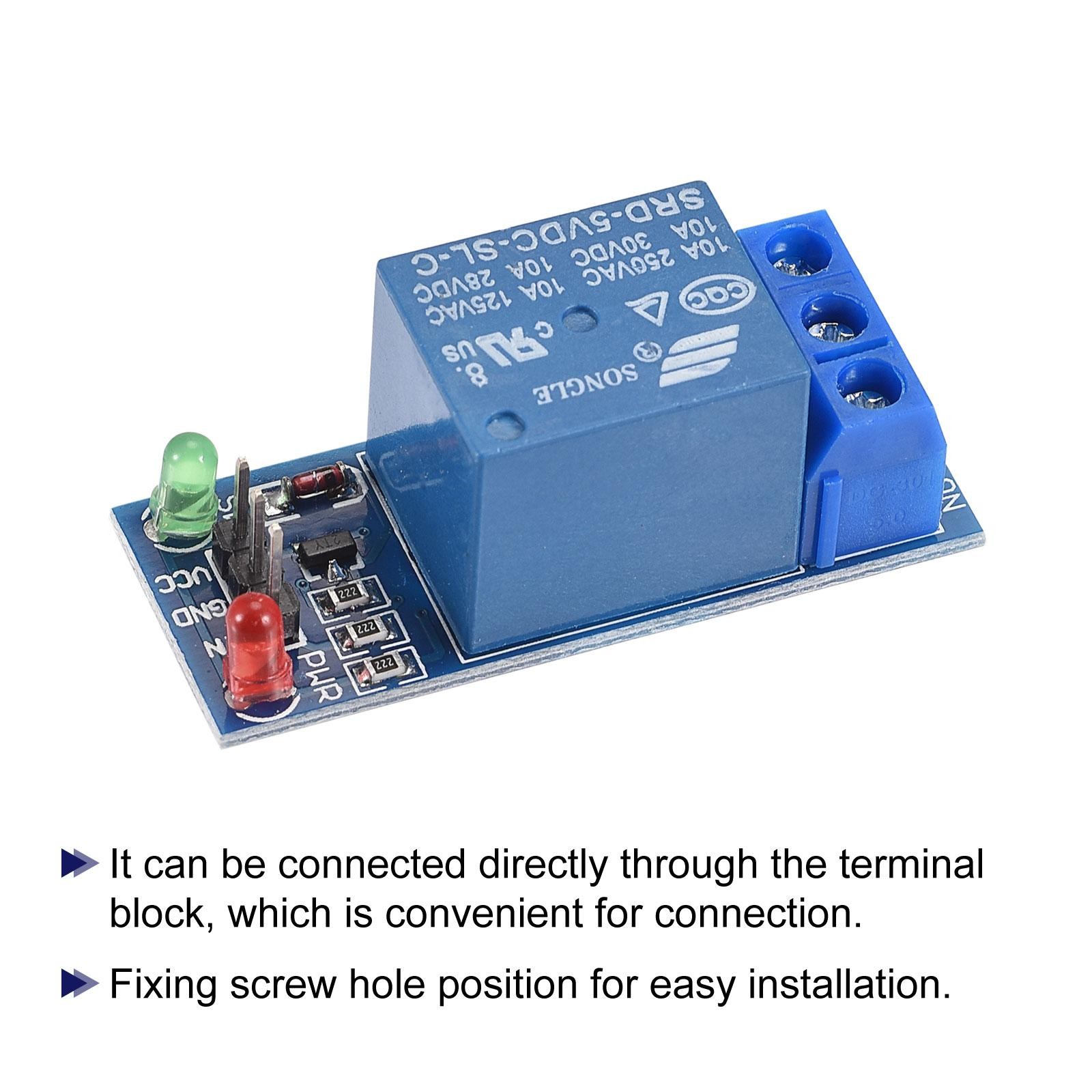 Relay Module 1 Channel 5V Low Level Trigger Module Blue Relay Module 4 Pack