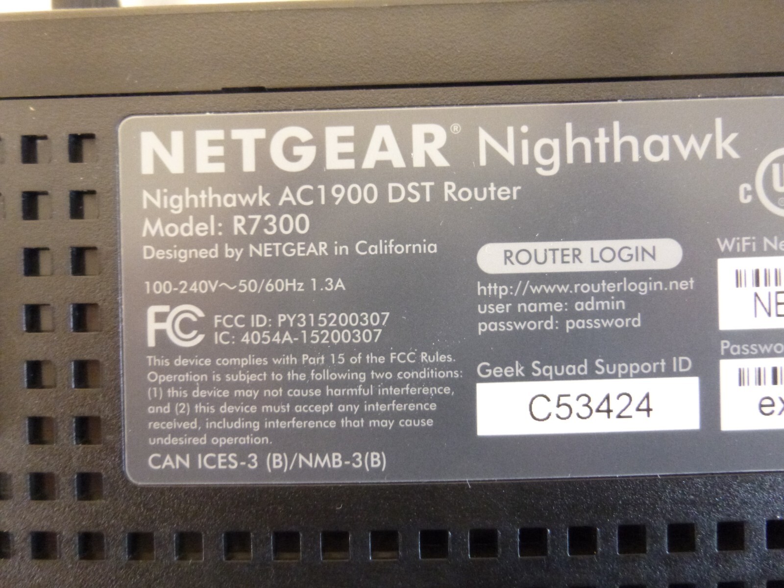 Netgear Nighthawk AC1900 DST R7300DST Router