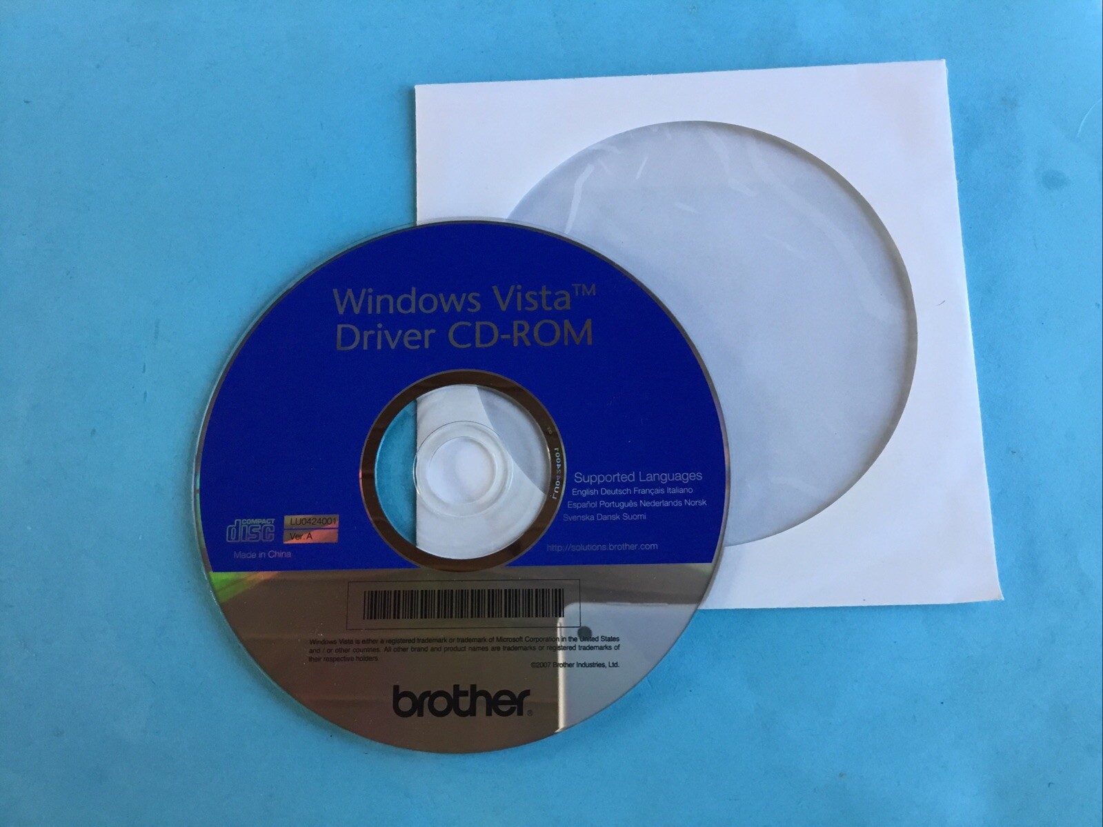 Brother Microsoft Vista Driver CD-Rom LUO42401 Ver. A