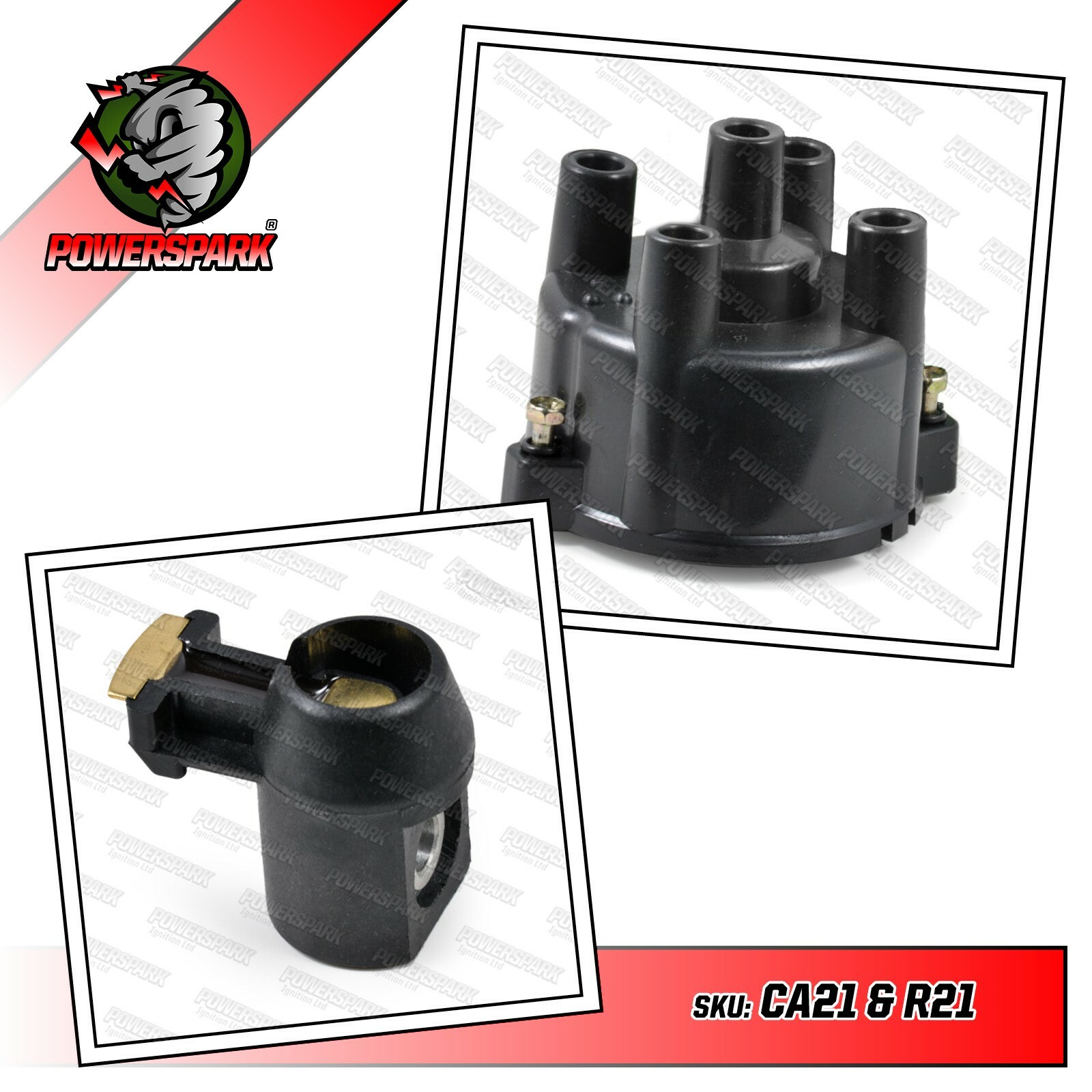Powerspark K Series Distributor Cap and Rotor Arm Replaces Lucas DDB184 DRB151C