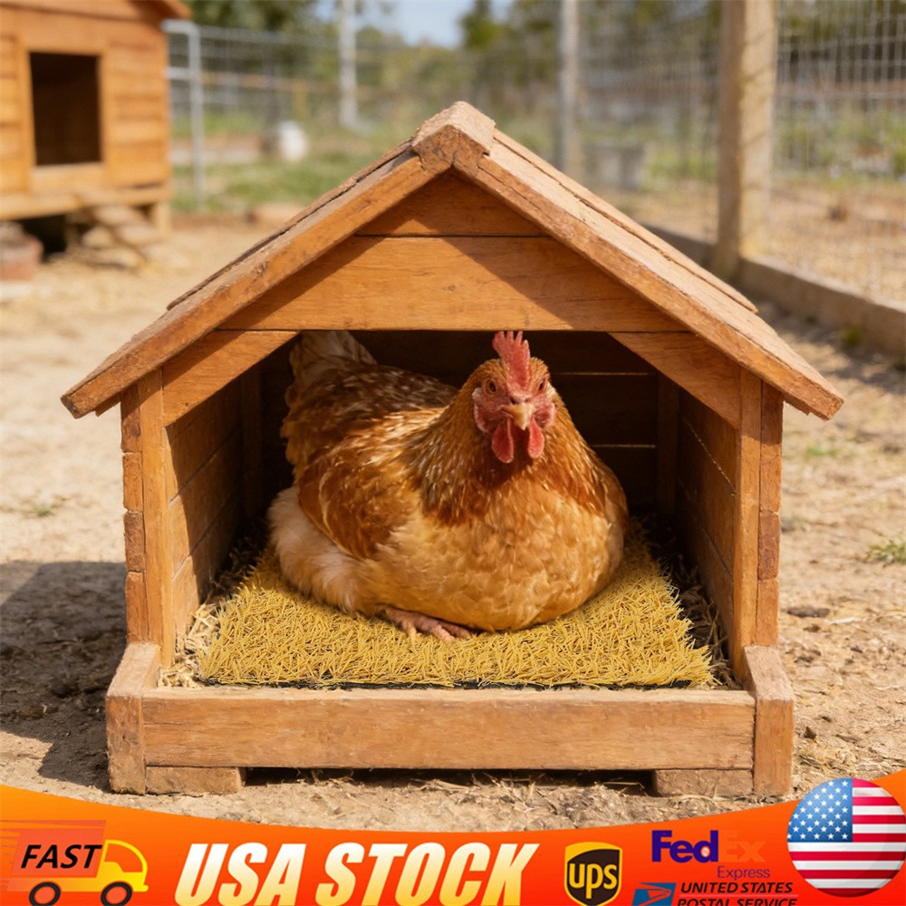24Pcs Chicken Nesting Box Pad 30*30cm Chicken Coop Artificial Grass Rug Reusable