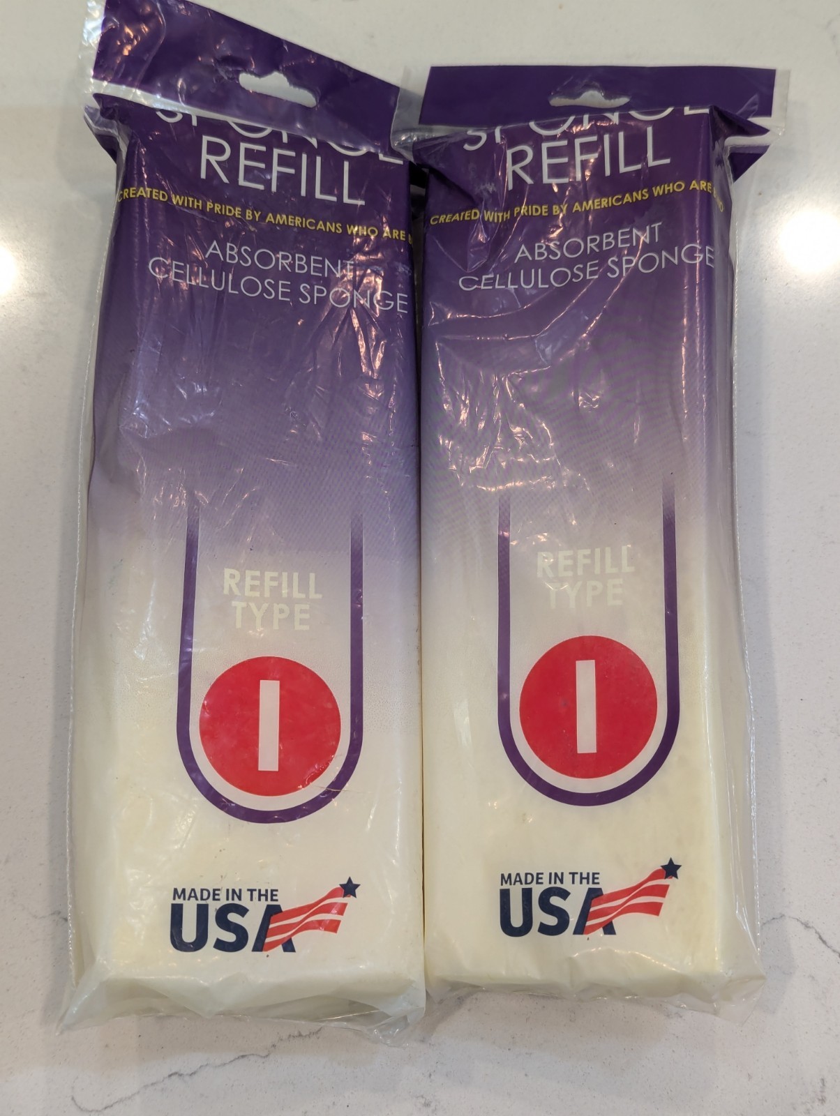 2 Sponge Refill Type I Absorbent Cellulose Sponge Refill - New
