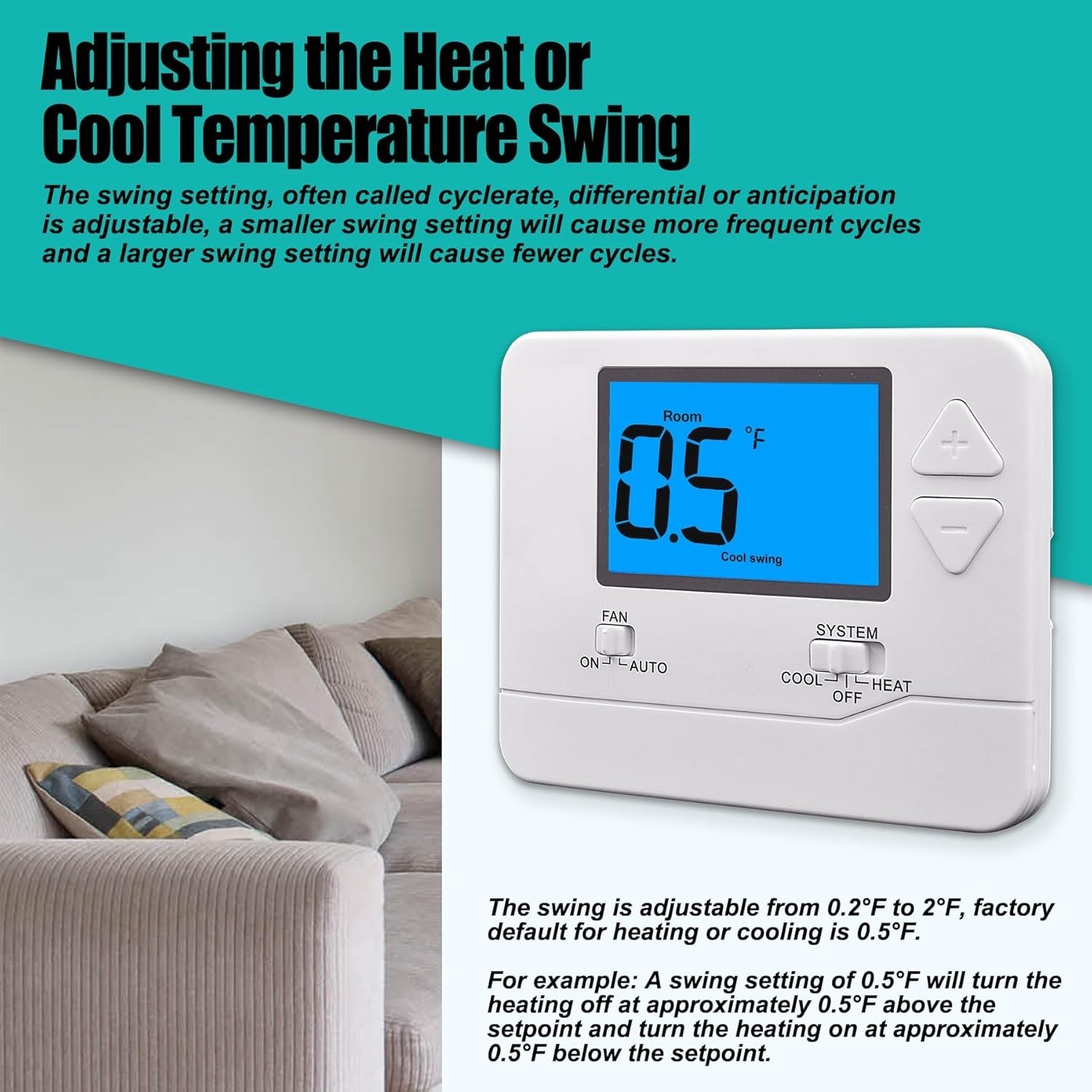 Push Button Thermostat for Single-Stage Systems: Reliable Heating & Cooling