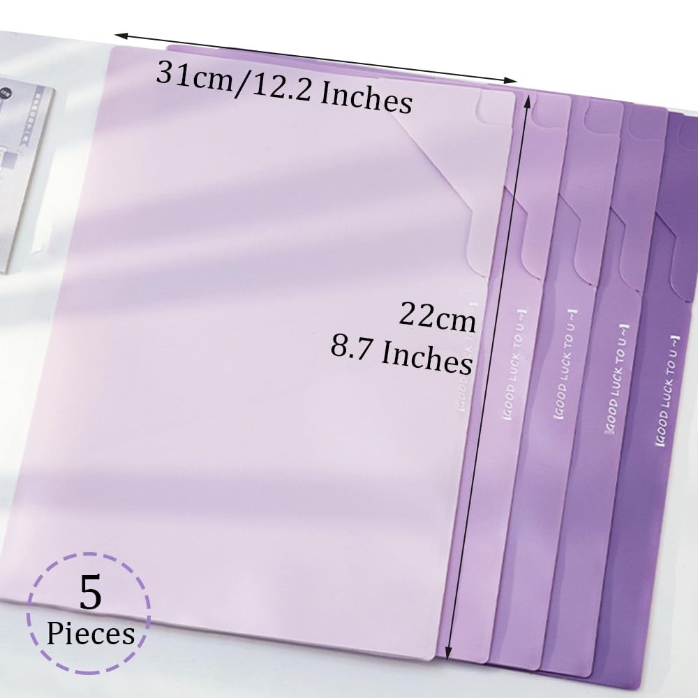 Plastic Folders Sleeves,Gradient Colors Project Pockets Plastic Sleeves,Docum...