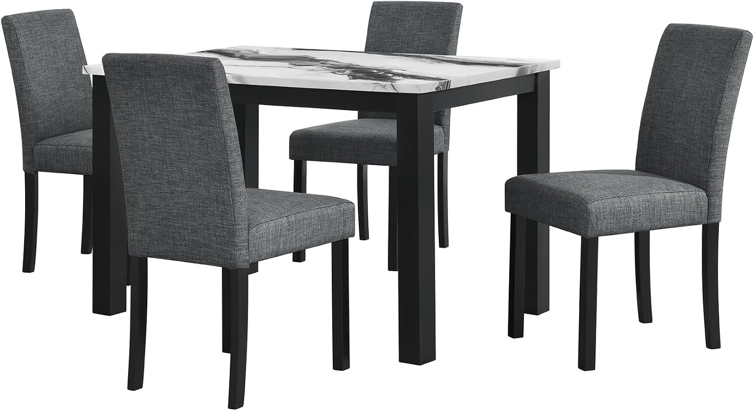 D8032DT Panda Dining Table and D9026DC Black Chair Set