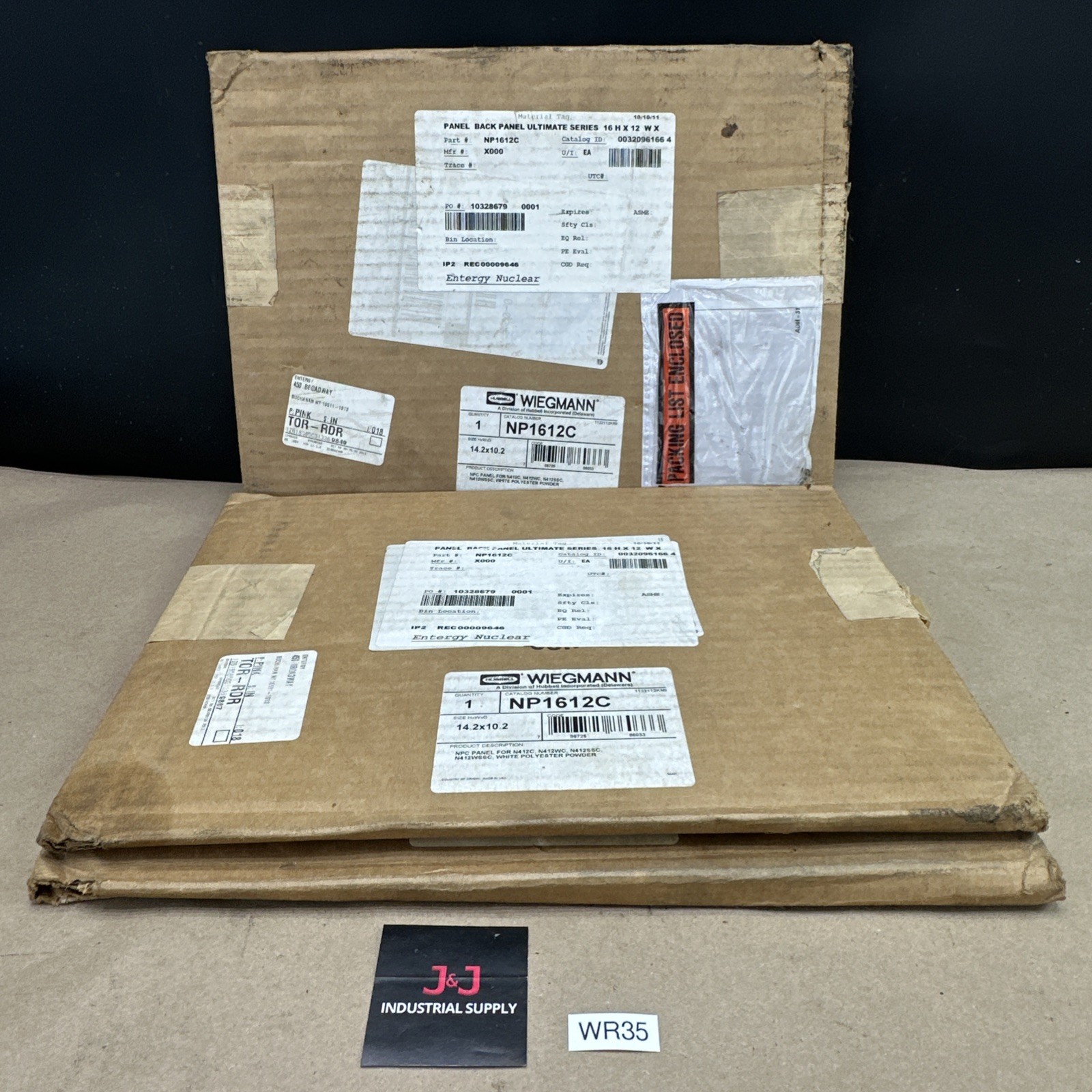 (3) Hubbell Wiegmann NP1612C Back Panel Ultimate Series 16x12 - NEW SURPLUS LOT