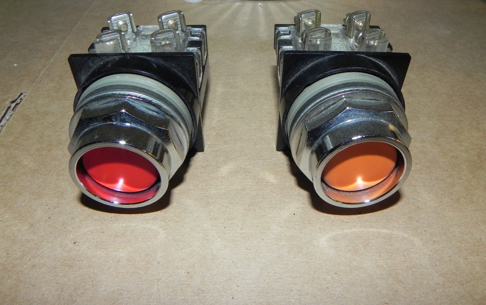 GE CR104P Push Button Switches 1 Orange 1 Red  (2)