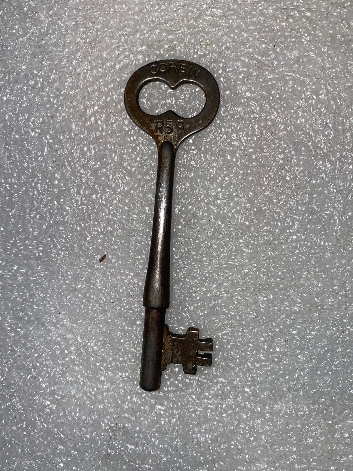 Antique Corbin Mortise Lock Skeleton Key Marked R59