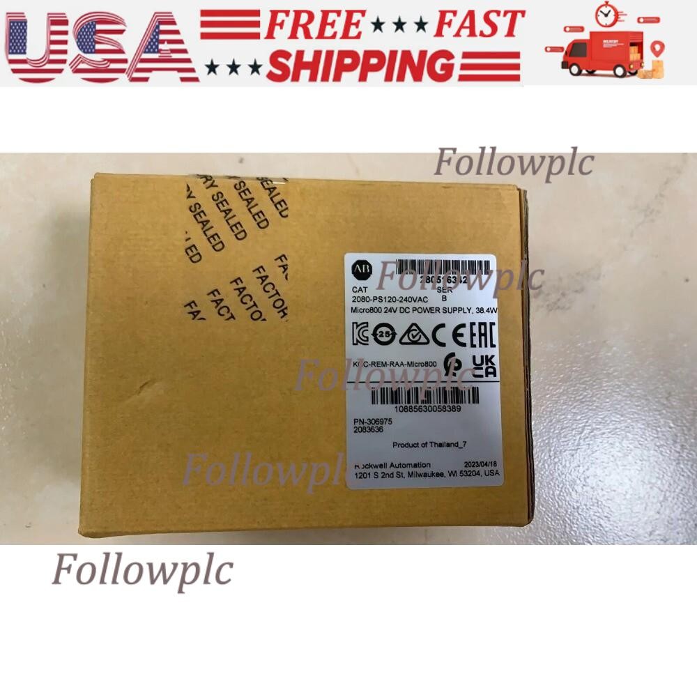 New AB CAT 2080-PS120-240VAC Micro800 24V DC POWER SUPPLY 38.4W US Free Tax